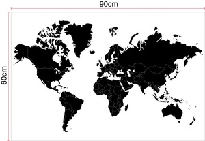Vente en gros PVC carte du monde papier peint autocollant mural décoration murale - Product Image 5