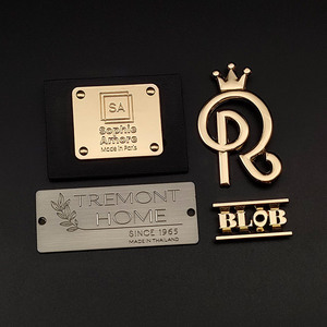 Factory Price Fashion <strong>Custom</strong> Cut Out logo Gold Metal Sewing <strong>Label</strong> Tags for Clothing - Product Image 1