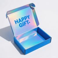 Boîtes d'expédition personnalisées écologiques en carton ondulé holographique noir pour chemises avec logo