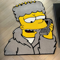 Tapis tufté fait main personnalisé FIGOO, tapis doux et moelleux en forme de dessin animé/fleur, tapis antidérapant pour la chambre d'enfant, la décoration du salon