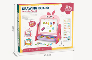 Giocattoli Educativi per Bambini, Lavagna per Disegno e Scrittura, Tavolo da Disegno Verticale Bifacciale con Supporto per Bambini - Product Image 4