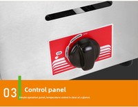 Nouvelle Friteuse à Gaz Commerciale de Comptoir à Double Cuve 12L en Acier Inoxydable avec Contrôle de Température pour Frites et Poulet