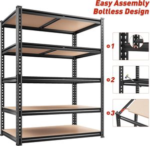 מדפי אחסון מתכווננים חזקים במיוחד 1500 ליברות עם מדפי אחסון ניידים - Product Image 3
