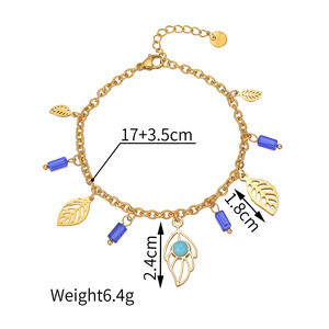 18K chapado en oro Y2k pulseras osito cristal Acero inoxidable mujer pulsera colgante joyería - Product Image 5