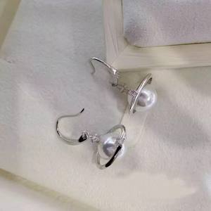 Accessoires en perles DIY WENCHI, clous d'oreille en argent S925, plateau vide, boucles d'oreilles papillon, perles de 8 à 13 mm, modèle 10963, Chine - Product Image 2