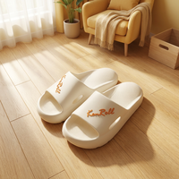 Sandales coulissantes en EVA personnalisées OEM, unisexe, à semelle épaisse, pour la récupération, avec plateforme amortissante et bout ouvert, vente en gros usine