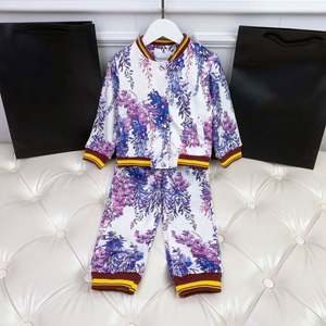 Ropa Infantil de Algodón con Diseño Inspirado en Flores de Glicinia, de Alta Calidad, con Estampado de Logotipo de Marca Famosa Vintage, Moda de Lujo para Niños - Product Image 2