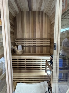 Sauna moderne en cube <span class=keywords><strong>de</strong></span> cèdre en bois massif pour 1 à 2 personnes à utiliser avec sauna Harvia - Product Image 4