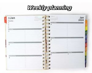 Espiral diario cubierta A5 <span class=keywords><strong>horario</strong></span> escolar personalizado creativo lindo planificador semanal diario libro conjunto - Product Image 4