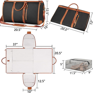 Bolsa de viaje de cuero PU de tendencia Premium para hombre, bolsa de lona convertible (93 caracteres) - Product Image 2