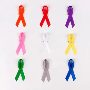 Pink Satin Breast Cancer Awareness Ribbon Pin Charms Wholesale