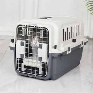 Anpassbares Logo/Größe Mehrfarbiger Kunststoff Haustier Flug käfig Träger Hund Katze Versand box Outdoor Tragbarer Luft transport käfig