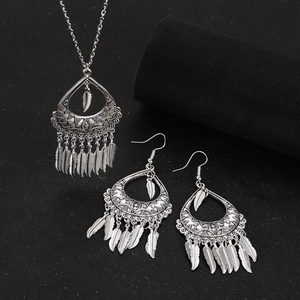 คลาสสิกวินเทจชาติพันธุ์น้ําหยดเสี้ยวระฆังพู่หยดชาติพันธุ์สีเงินลูกปัดพู่งานแต่งงานEardrop Partyเครื่องประดับ - Product Image 5