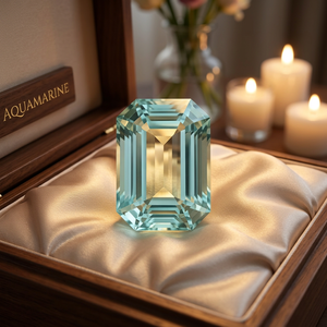 Aigue-marine naturelle vert-bleuâtre de qualité supérieure, taille émeraude, 13,87 CT, avec effet lumineux, provenant du Mozambique, pour la fabrication de bijoux - Product Image 2