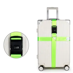 Sangle de bagage de voyage de haute qualité avec serrure à combinaison carte nominative valise réglable ceinture d'emballage à l'étranger sangles de reliure