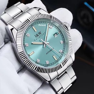 Reloj de Negocios Clásico OEM con Bisel Dentado, Diseño Personalizado, Cambio de Logotipo, Movimiento Automático Mecánico Luminoso - Product Image 5