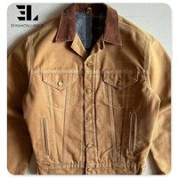LARSUR Veste de travail personnalisée en toile de canard lourd avec doublure en Sherpa Veste de travail vintage pour travailleur Detroit Veste de corvée de charpentier