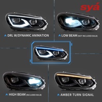 Phares LED SYA pour Golf 6 MK6 2010-2014, modèles halogènes, PAS pour FTT GTI/R, pour projecteur standard (LES AMPÈRTEURS NE SONT PAS INCLUSES)