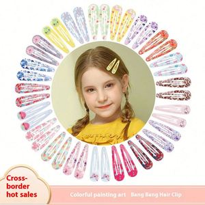 Cute Children's Candy Color European-American Style Sequins Hair Accessories BB Clip 8223 Painted Water Drop Edge Metal YOKIKIDS - Product Image 2