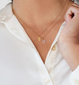 Modejuwelen 925 Sterling Zilver Volledig Zirkonia Glinsterende 26 Letters Hangertjes Halskettingen Dames Luxe Zilveren Halsketting Groothandel - Product Image 3