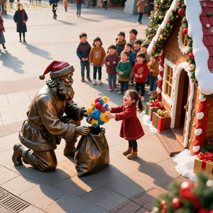 Decoração exterior do pátio do Natal: Escultura do Papai Noel do molde, escultura do cobre do molde, <span class=keywords><strong>bronze</strong></span> figura escultura - Product Image 5