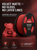 Filamento para Impresora 3D SUNSENKJ PLA Mate de 1.75mm y 1kg, Superficie Aterciopelada Sin Brillo, 8 Colores, Modelado para Bambu Lab