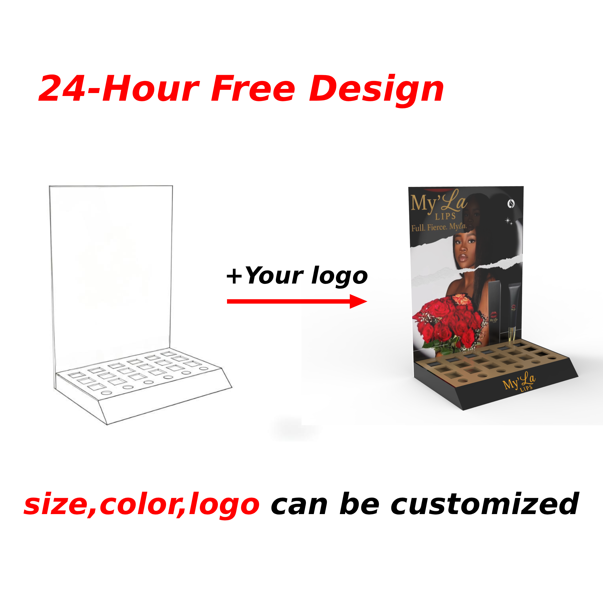Apache Acrylic Lipstick Counter Top Display Rack Stand for Cosmetic Shelves for Make up Retail Store Showing Stand — view 4