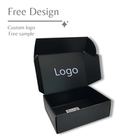 Boîte d'expédition en carton ondulé personnalisée avec impression de logo, emballage en carton rigide, boîte d'abonnement noire pour envoi postal