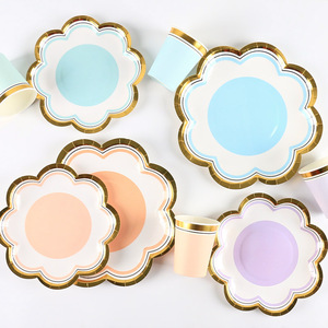 Nouvelle Assiette en Carton Jetable Design pour Gâteau, Fête d'Anniversaire, Mariage, <span class=keywords><strong>Vaisselle</strong></span> de Table - Product Image 1