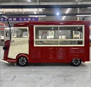 Camionnette alimentaire électrique rétro, directement de l'usine, avec comptoir vitrine chauffant électrique commercial pour courses hippiques - Product Image 3