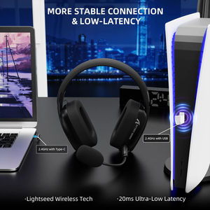 Cuffie da Gaming Wireless <span class=keywords><strong>Attack</strong></span> Shark L80 Pro Over-Ear Tri-Mode con Microfono Staccabile e Design Ultraleggero - Product Image 3