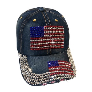 Casquette de baseball sportive 5 panneaux personnalisée pour femme, style bling, avec fleur et strass, ajustable, en denim, tissu courant - Product Image 4