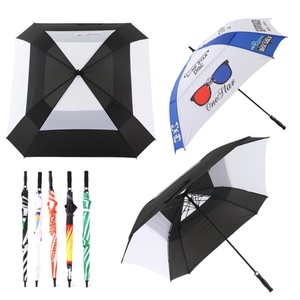Large Size 68 Inch Windproof Straight Square Golf <b>Umbrella</b> with Carrying Case 190T Pongee Fabric for Men Women Travel - Product Image 1