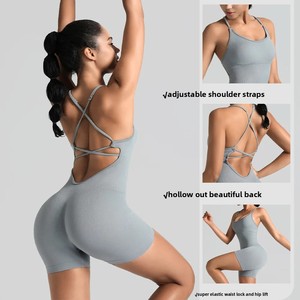 Dưới Lulu Tùy Chỉnh Liền Mạch Một Mảnh Yoga Áo Ngực Thể Thao Vẻ Đẹp Ngoài Trời Trở Lại Hip Tập Thể Dục Bodysuit Dây Đeo Thoáng Khí Rắn Đào - Product Image 1