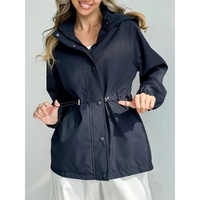 Manteau trench imperméable et coupe-vent pour femme, style européen et américain, à capuche, long et fin, idéal pour le printemps et les activités de plein air