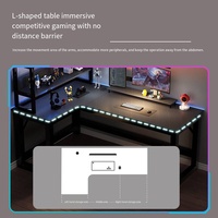 Bureau d'angle en forme de L avec bureau informatique intégré, bureau à usage domestique pour étudiants, bureau simple pour chambres, bureau de jeu, bureau de travail