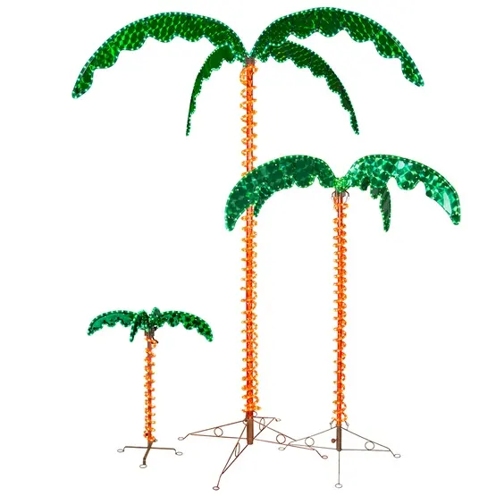 7ft Tall Deluxe LED Lighted Palm Trees Outdoor Garden Party Decoration Holiday Light Camping Tree Light