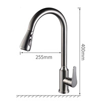 Robinet de cuisine de haute qualité au design moderne, gris canon, mitigeur extractible, laiton, poignée unique pour eau chaude et froide, robinet d'évier