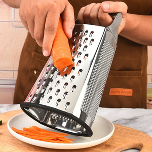 Râpe à fromage en acier inoxydable à 4 côtés de 9 pouces avec poignée incurvée pour râper grossièrement, finement, trancher, râper les <span class=keywords><strong>carottes</strong></span>, les pommes de terre, l'ail, outil de cuisine - Product Image 1