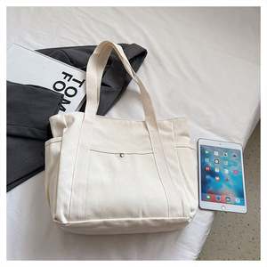 Bolsa de Lona de Algodón Reutilizable para la Escuela o Universidad, con Bolsillo para Botella, para Chicas - Product Image 4