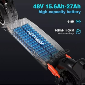 Envío desde Almacén en la UE, Hitway H9/H9 Pro, Scooter Eléctrico Plegable de Dos Ruedas, Motor de 800w, 27ah, Velocidad de 45km/h, Carga de 120kg, H9/H9 Pro UE - Product Image 2