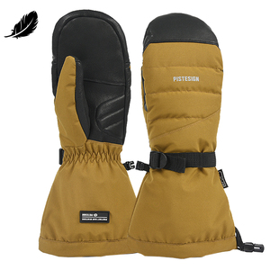 Guantes de seguridad de Palma de cuero térmico para clima frío, guantes de esquí y nieve con cojín y puños largos resistentes al agua - Product Image 1