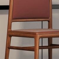 Chaise de salle à manger en cuir microfibre ergonomique personnalisée en bois de noyer noir d'Amérique du Nord de style chinois