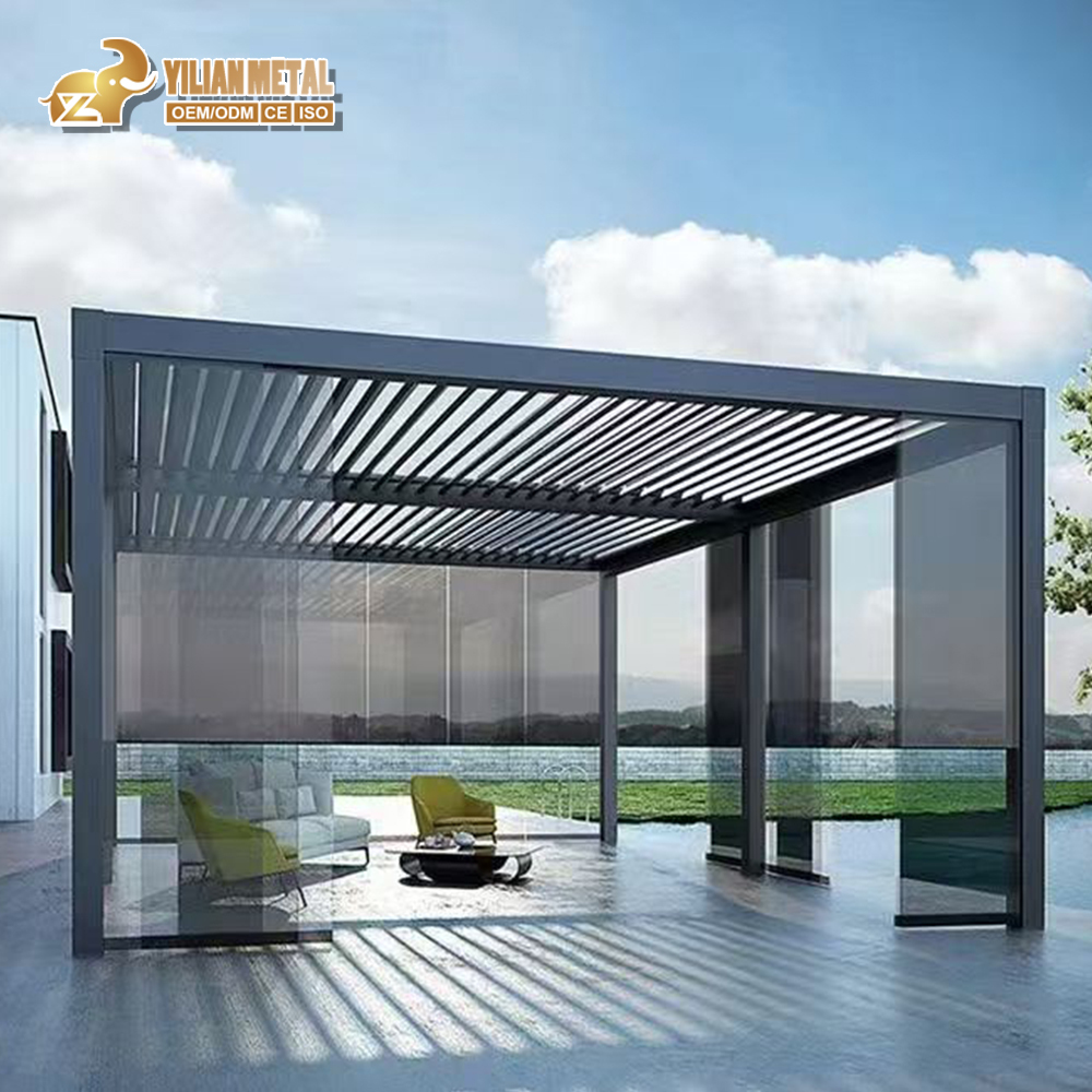 High Quality Outdoor Living Durable Aluminum Pergola Gardens Pergolas Motorized Aluminium Louvered Pergola