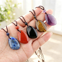 Pendentif en cristal naturel en forme de goutte d'eau, améthyste irrégulière, quartz rose, pierre de guérison pour la création de colliers et accessoires de bijoux DIY