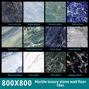Azulejos de Cerámica de Mármol de Lujo Oscuro para Paredes y Pisos, 800x800 mm, Antideslizantes, para Baño, Vestíbulo, Sala de Estar, Diseño de Interiores de Hotel - Product Image 2