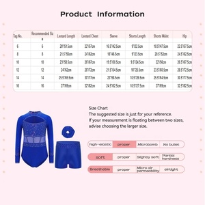 Traje de Gimnasia y Danza para Niñas de 6 a 16 Años, Leotardo con Pantalones Cortos y Accesorios para la Cabeza, para Clases de Danza, Entrenamiento, Actuaciones y Competencias - Product Image 6