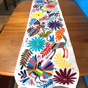 Comprar algodón mexicano pájaro bordado a mano moderno comedor casa decoración mesa Runner - Product Image 4