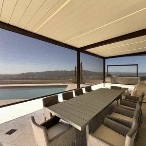 Pergola à <span class=keywords><strong>toit</strong></span> à lamelles en aluminium réglables électriquement sur mesure avec écran pare-soleil pour piscine, cour, <span class=keywords><strong>jardin</strong></span>, <span class=keywords><strong>abri</strong></span> solaire - Product Image 2