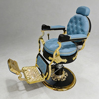 Chaise de coiffeur de style antique rouge et argentée Xinman, chaise de salon de coiffure à vendre